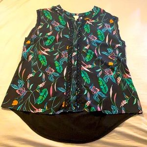Black floral summer top from Target, size XL